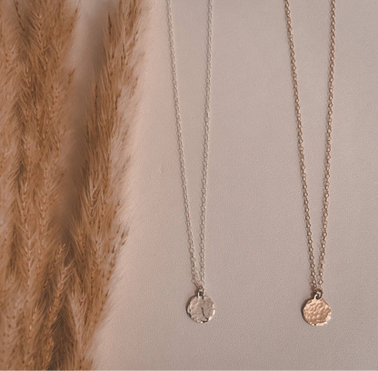 Hammered Circle Pendant Necklace