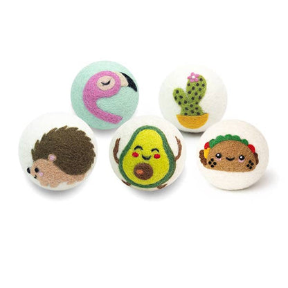 Avocado Cactus Flamingo Hedgehog Taco Eco Wool Dryer Balls