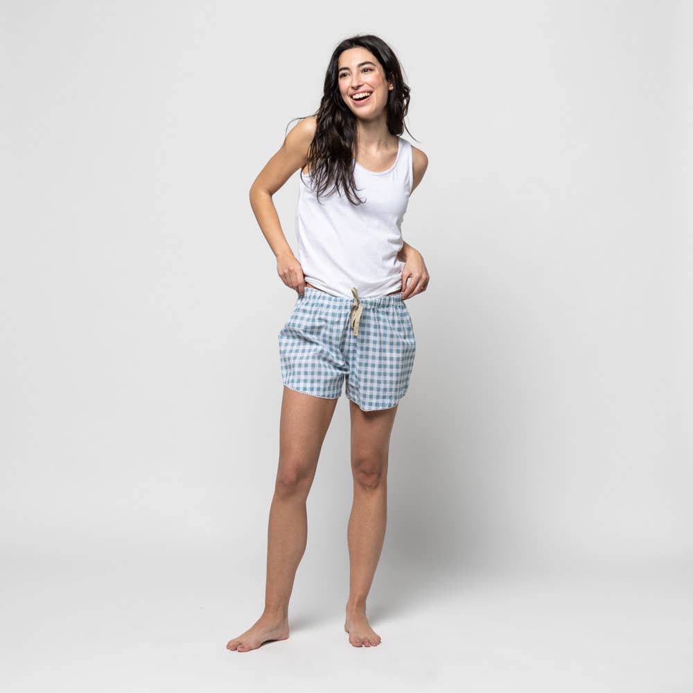 Organic Cotton Blue/White PJ ShortsSet