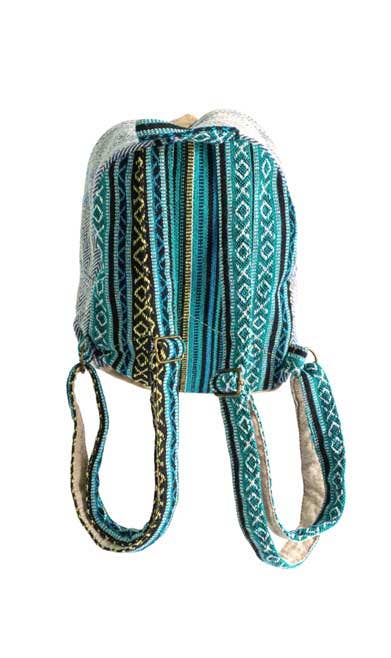 Hemp/Cotton Blue Stripe Backpack | 12”