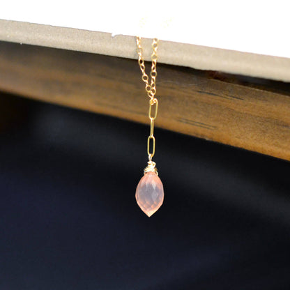 Pink Marquis Lariat Necklace