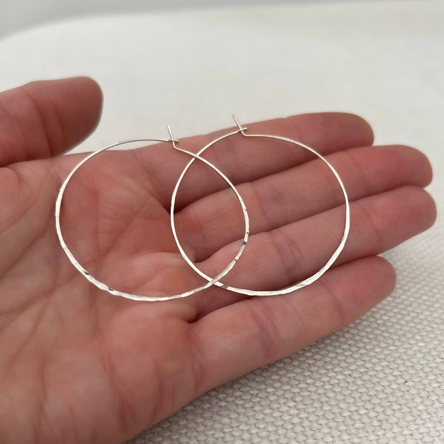 Large Thin Hammered Hoop