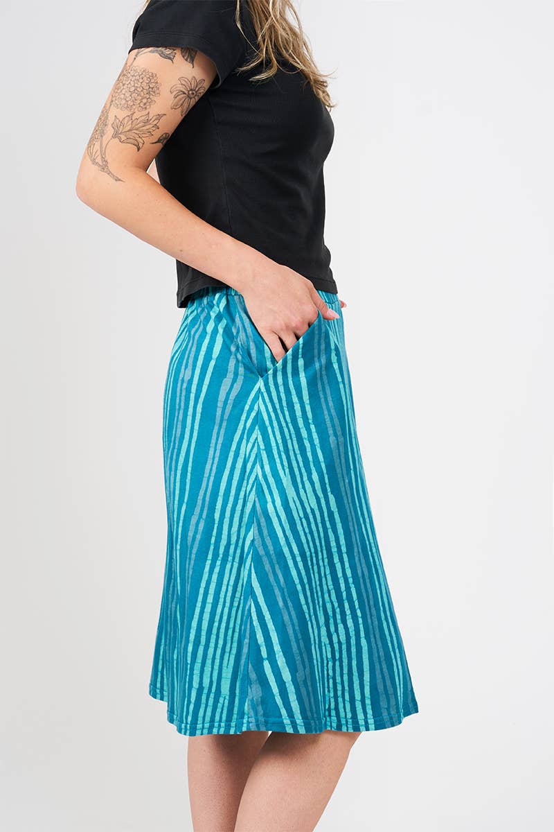 Sierra Skirt: Reeds - Teal-Organic