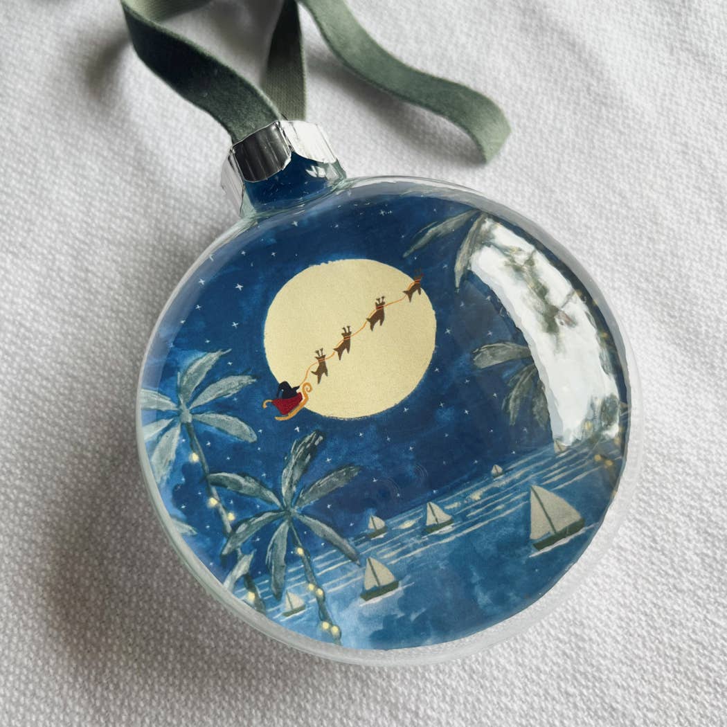 Santa at Midnight Ornament 