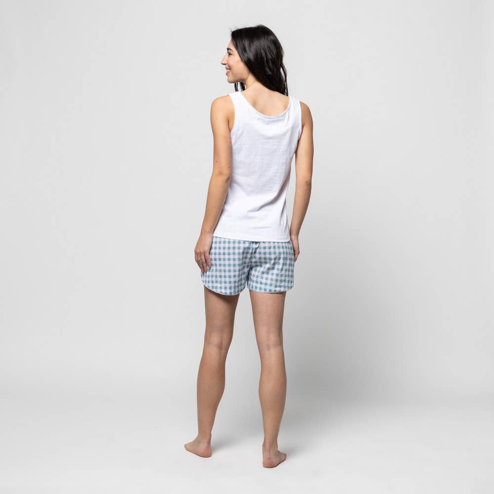 Organic Cotton Blue/White PJ ShortsSet