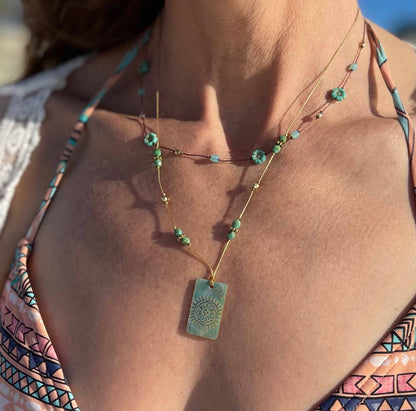 Mother of Pearl Shell Necklace - Tropical Colors
