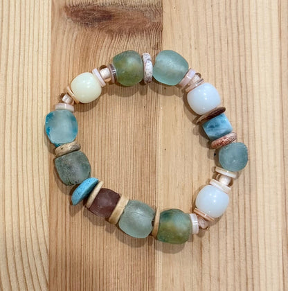 Wai Malie Bracelet Collection| Recycled Glass, Sunstone, Pink Turquoise