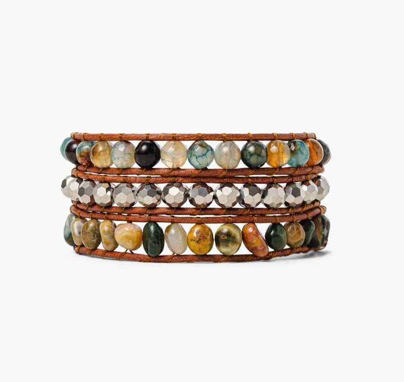 Earth Stone Wrap Bracelet