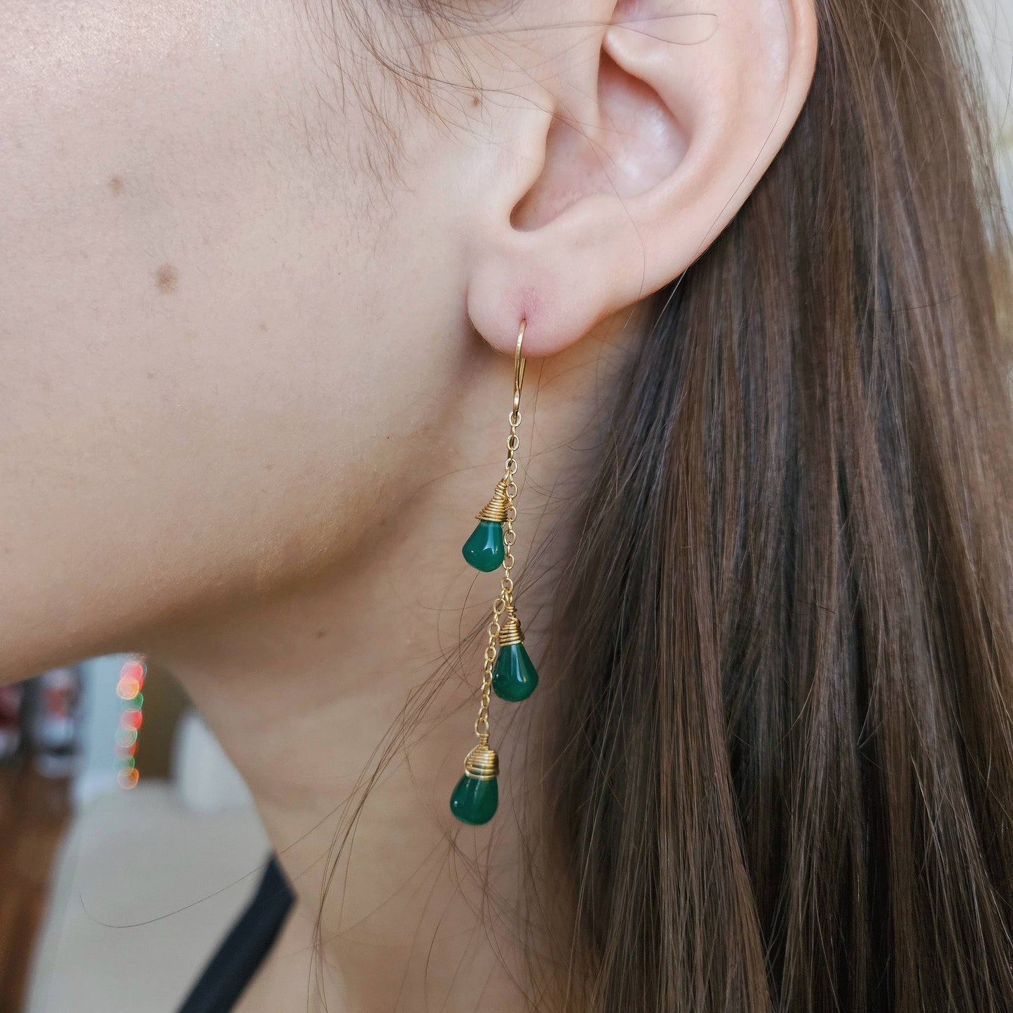 Green Onyx Earrings
