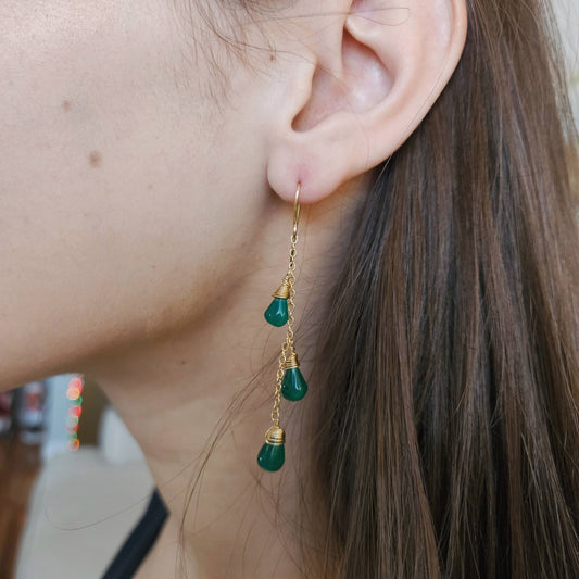 Green Onyx Earrings