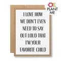 Plantable Seed Paper Greeting Card - ...favorite child