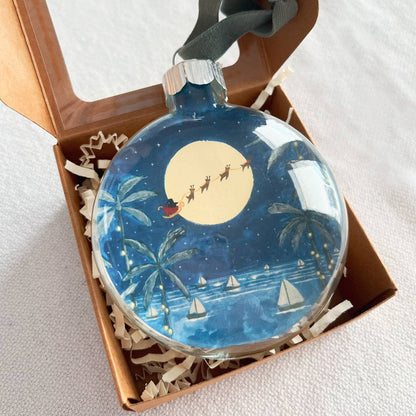 Santa at Midnight Ornament 