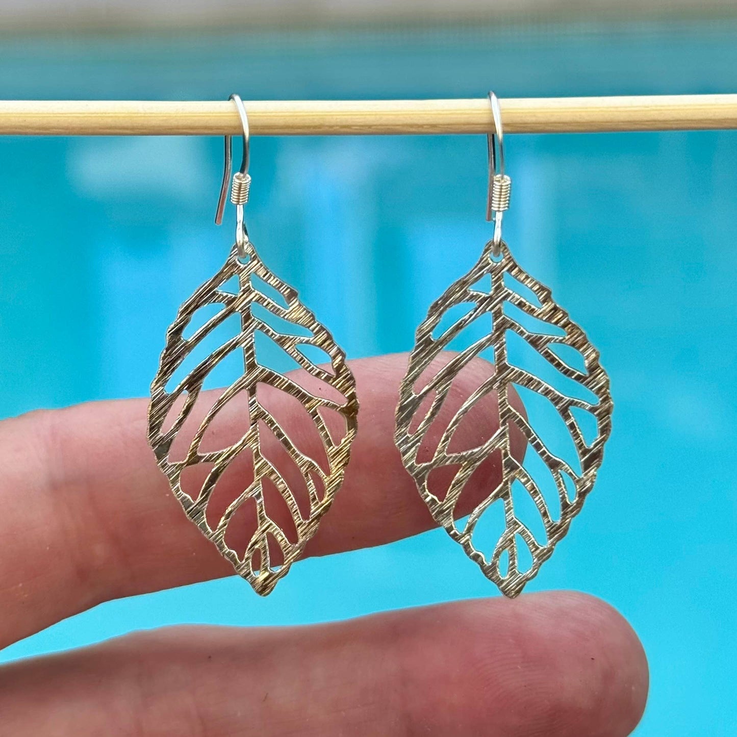 Brushed Gold & Silver Orovale Leaf Earrings