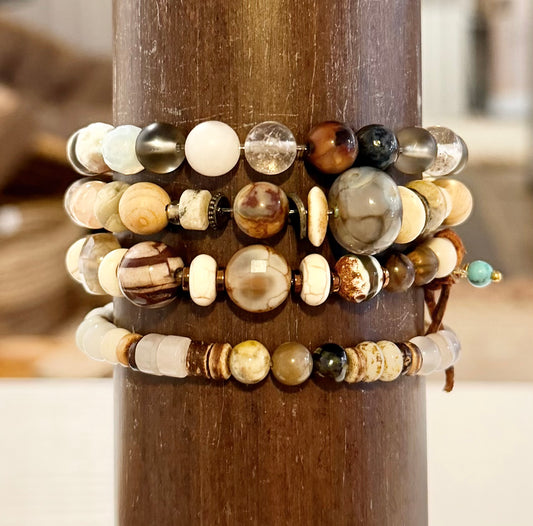 Desert Stone Bracelet Collection | Sunstone, Jasper, Quartz, Agate