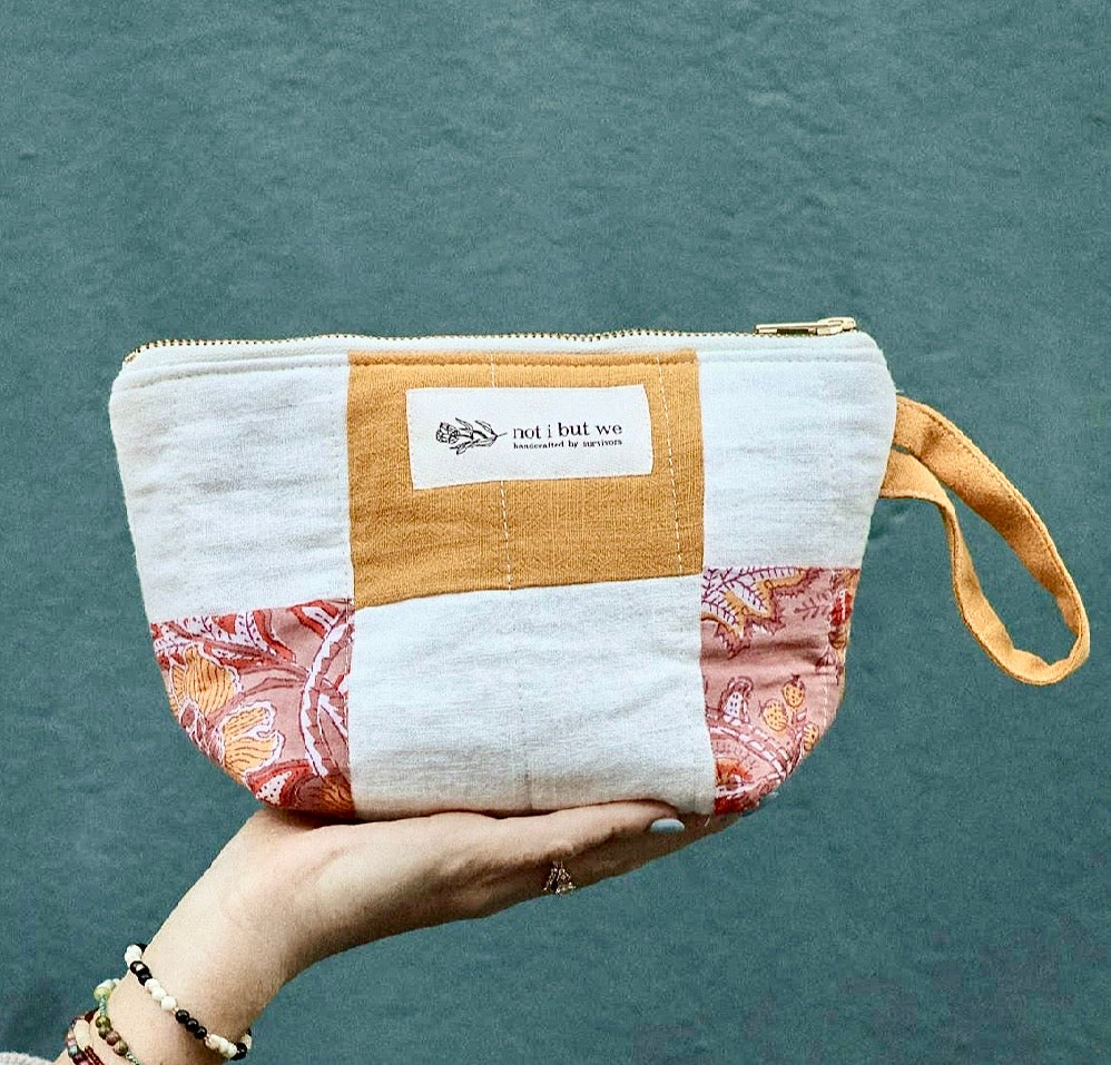 Upcycled Cotton/Linen Cosmetic Bag | 4 Color Options
