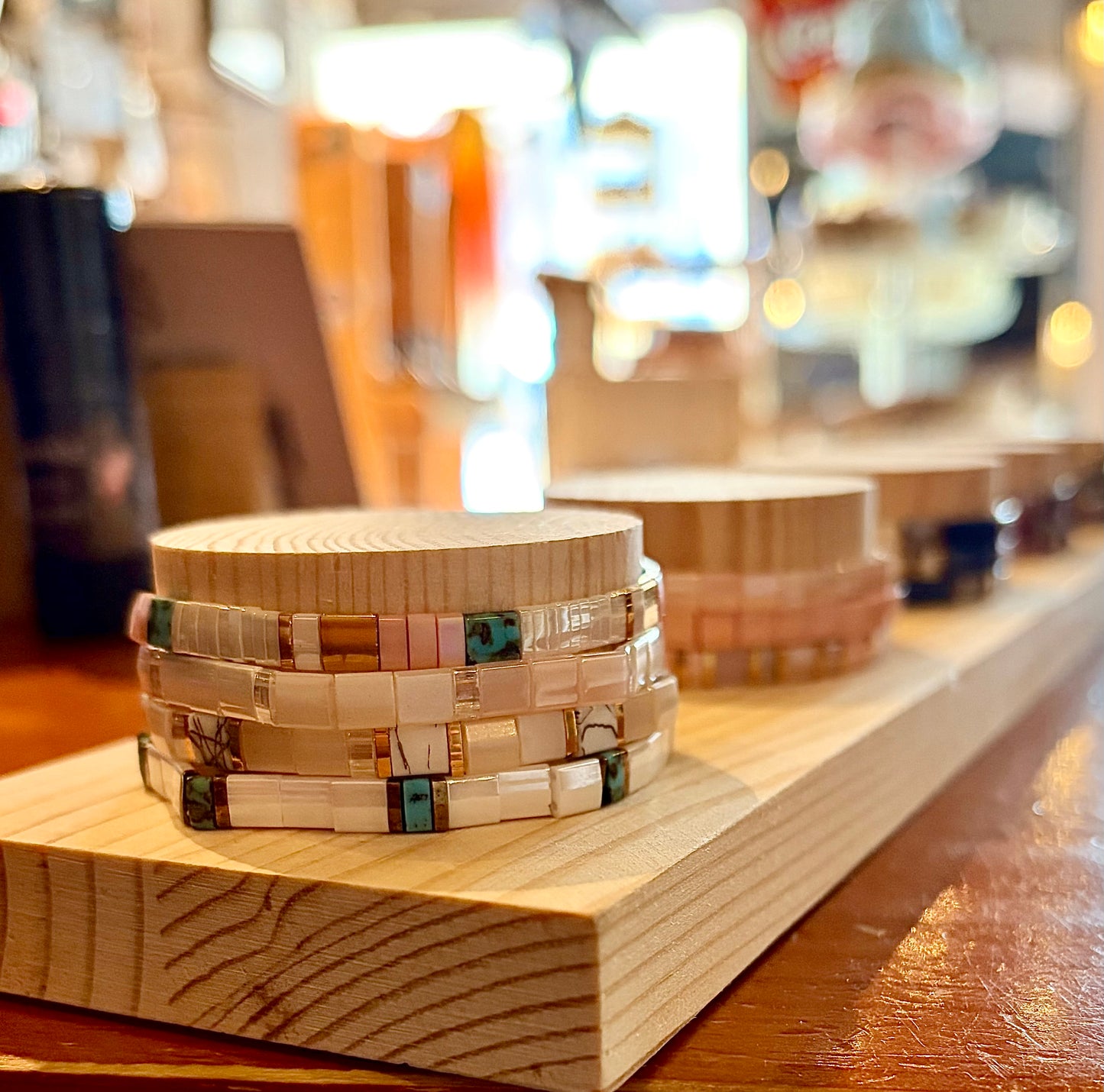 Flat Tila Bead Bracelets