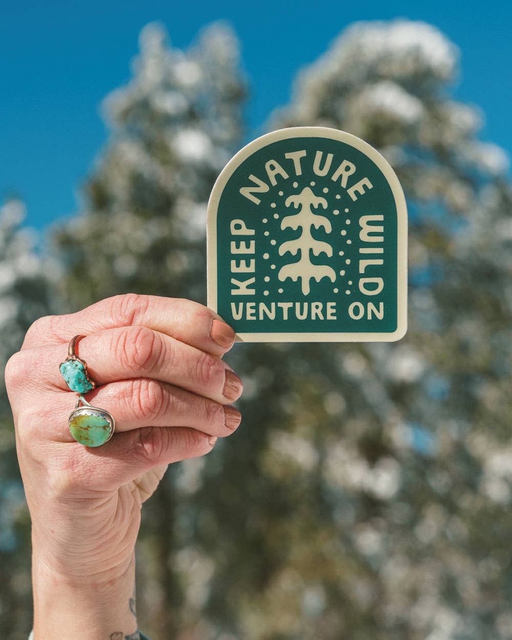 Venture On Peaceful Pine | Sticker