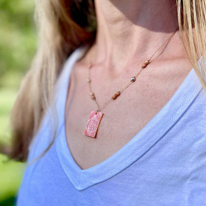 Mother of Pearl Shell Necklace - Tropical Colors