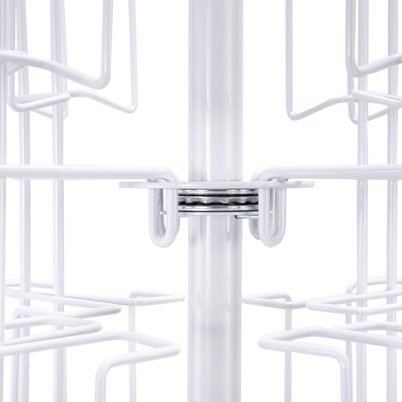 48-Pocket Rotating White Greeting Card Rack - 65”H x 16”D