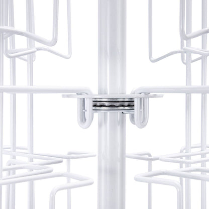 48-Pocket Rotating White Greeting Card Rack - 65”H x 16”D