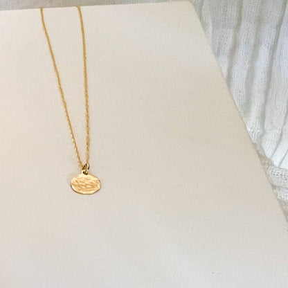 Hammered Circle Pendant Necklace
