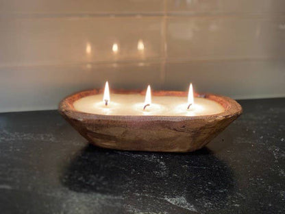 9" Citronella Wood Bowl Candle