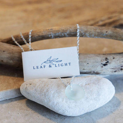 Aqua Cove Recycled Glass Necklace | Silver Plated