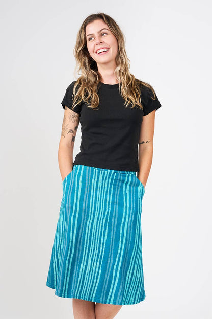 Sierra Skirt: Reeds - Teal-Organic