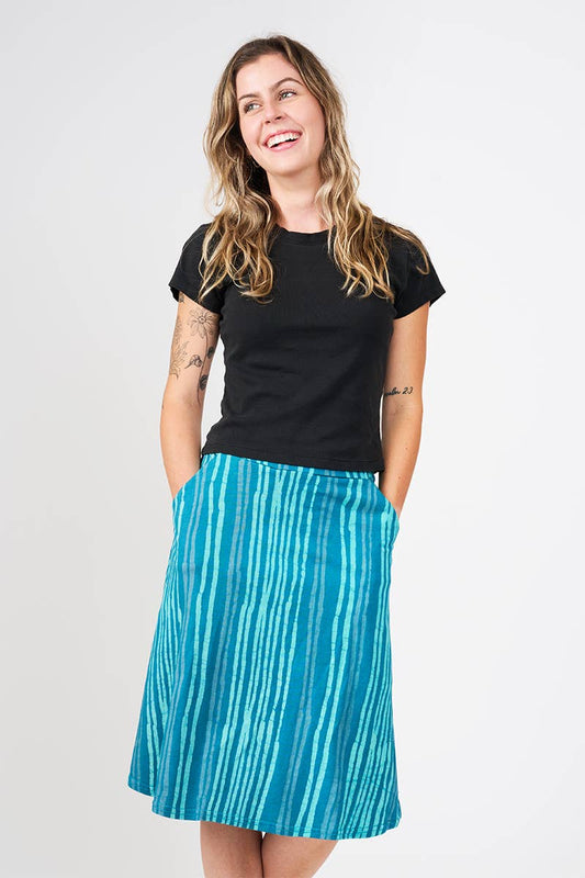 Waterfall Blue Mid Skirt | Organic Cotton