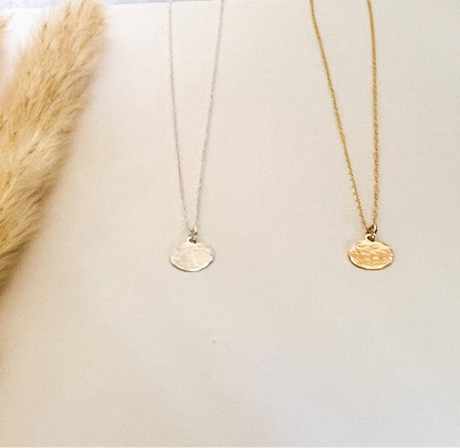Hammered Circle Pendant Necklace