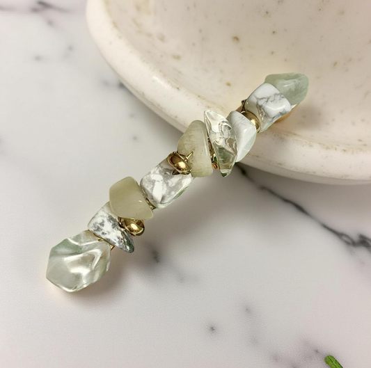 Beaded Stone Barrette