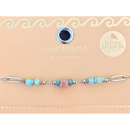 Sunstone & Amazonite Anklet