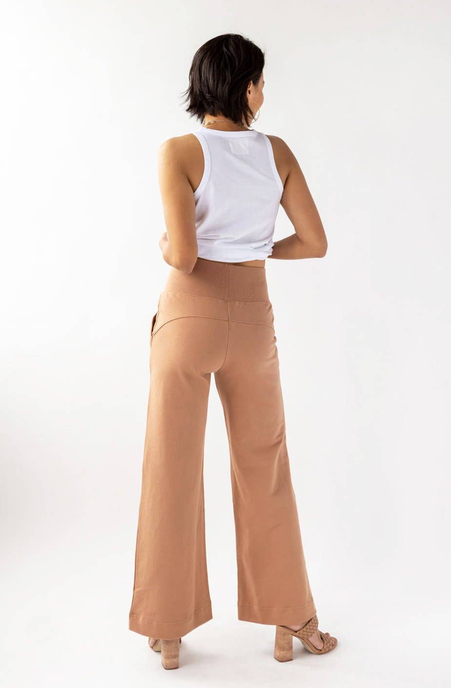 Organic Cotton Wide Leg Camel Pant