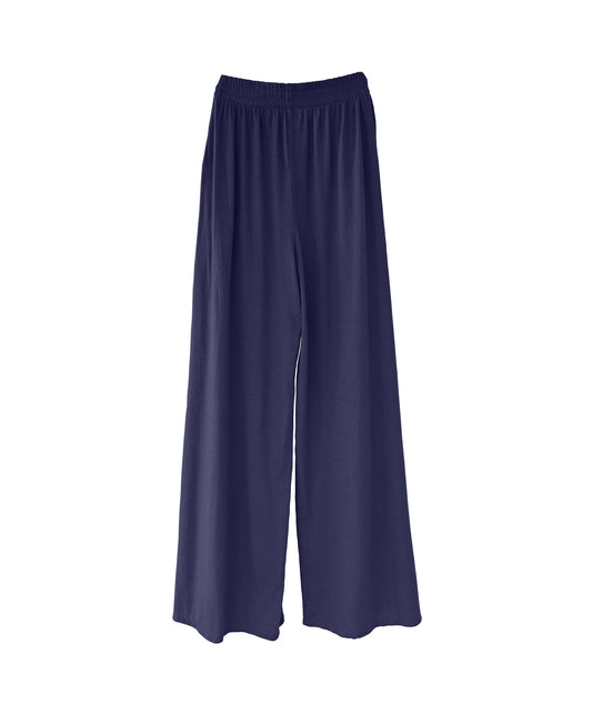 Cotton/Modal Wide-Leg Pants