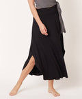 Black Bamboo Tulip Maxi Skirt