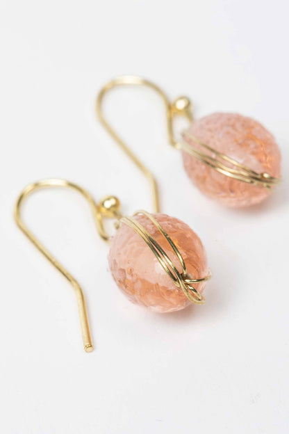 Pink Blush Glass Earrings