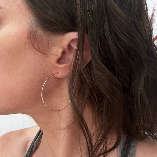 Large Thin Hammered Hoop