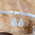 Aqua Recycled Glass Earrings | Sterling Silver
