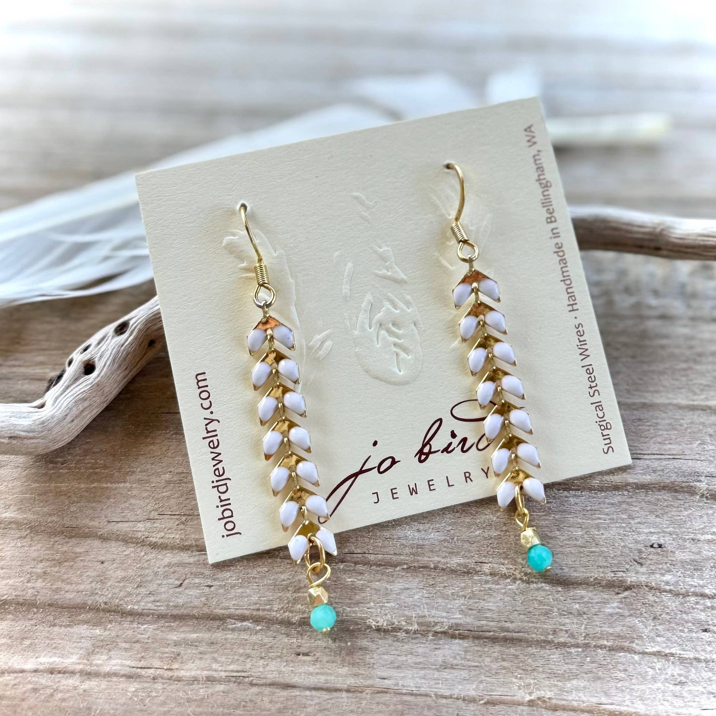 Feather Duster Earrings - Colorful Enamel
