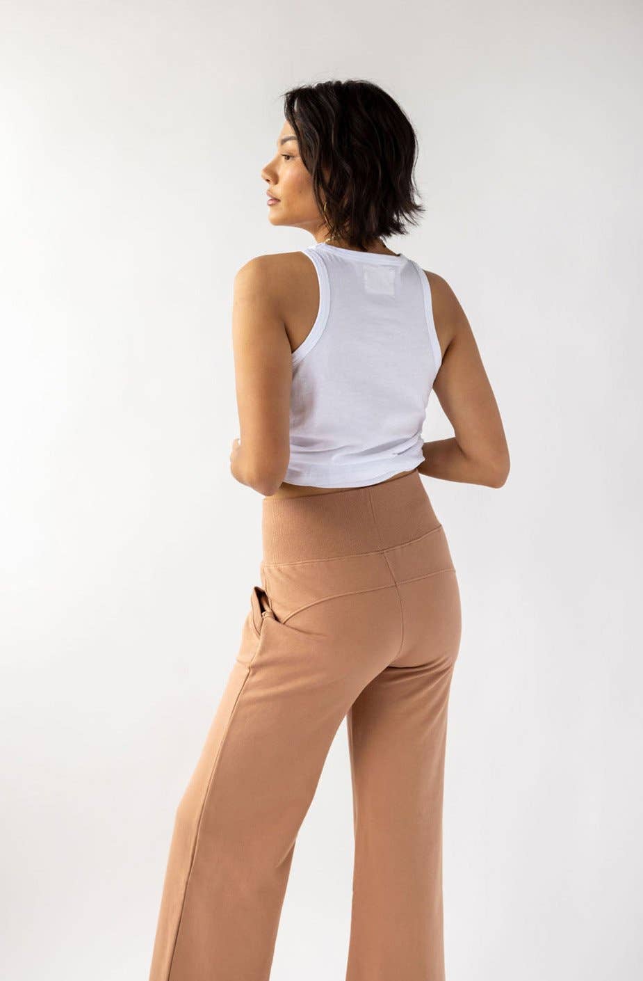 Organic Cotton Wide Leg Camel Pant