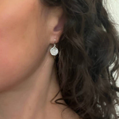 Hammered Drop Circle Earrings