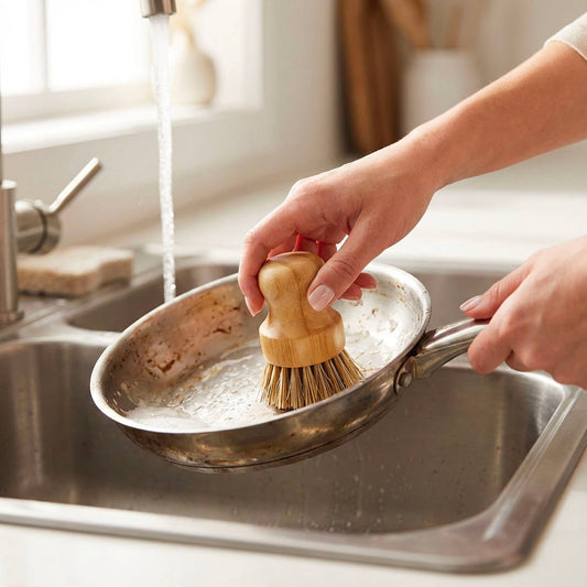 Bamboo Pot Scrubber Brush