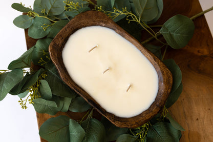 9" Citronella Wood Bowl Candle