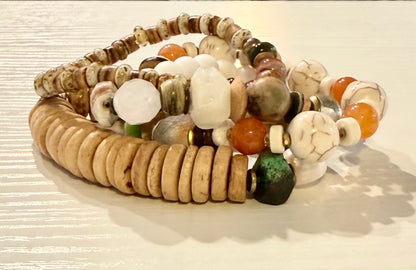 Wild Honey & Wanderlust Bracelet Collection | Jasper, Riverstone, Agate, Wood