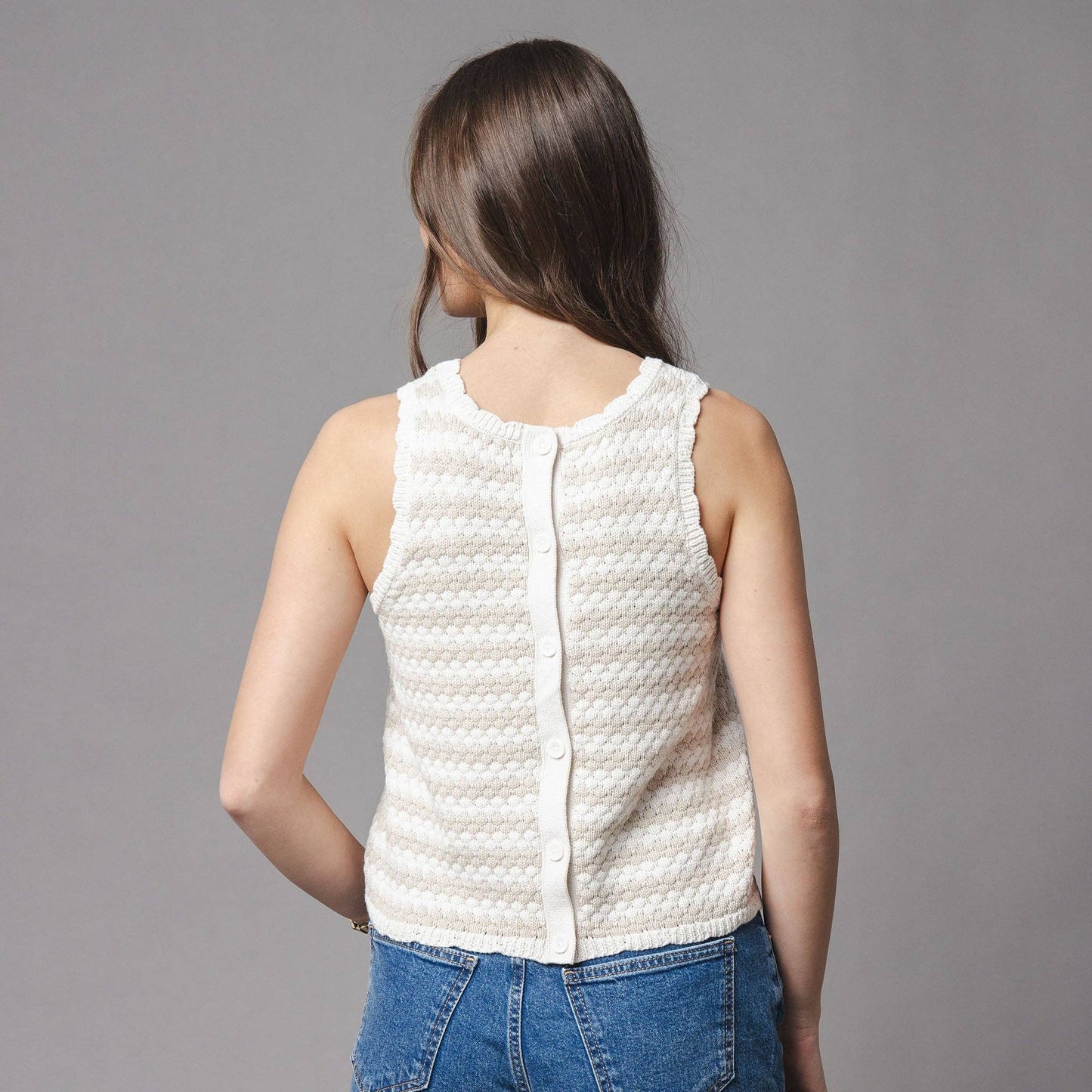 Organic Button Back Sweater Tank