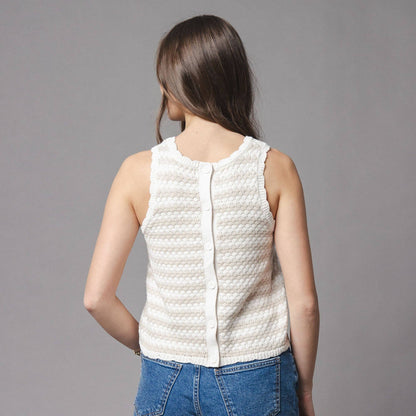 Organic Button Back Sweater Tank