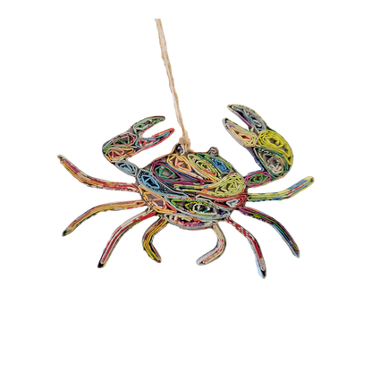 Recycled Paper Crab Ornament