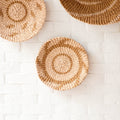 Natural + Brown Wall Baskets, Small - Round Wall Baskets | L