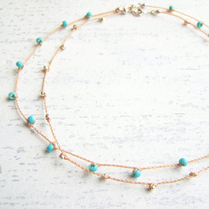 Knotted Bead Cord Necklace
