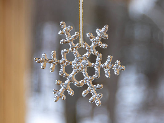 Icy Glass Snowflake Ornament | Made in Vermont